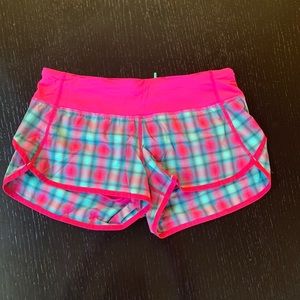 Pink and Blue Plaid Lululemon Shorts 2.5
